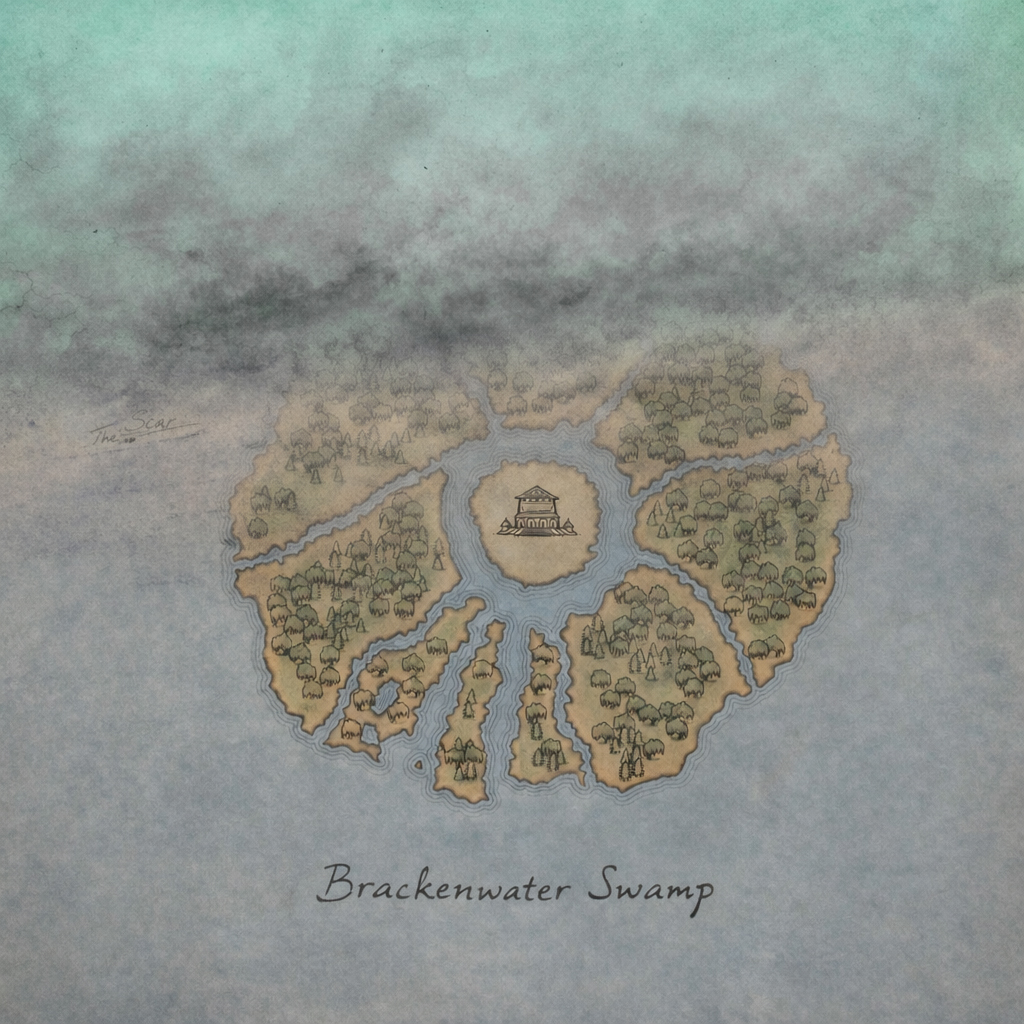 Brackenwater Swamp Map with Scar